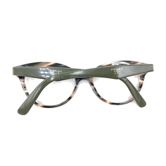 Prada VPR 11R VAO-1O1 Brown Green Beige Eyeglasses Frames 52-17 140 Italy - Picture 11 of 12